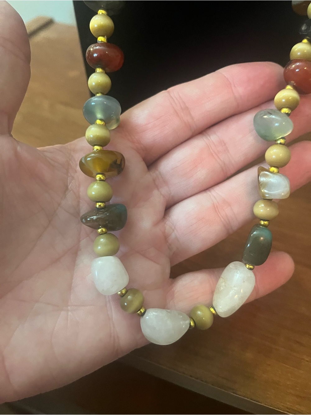 Multicolor Natural Stone Beaded Necklace